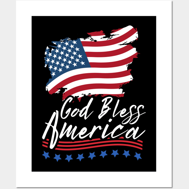 4th of July God Bless America // T-shirt Lifestyle Wall Art by Kalico Design